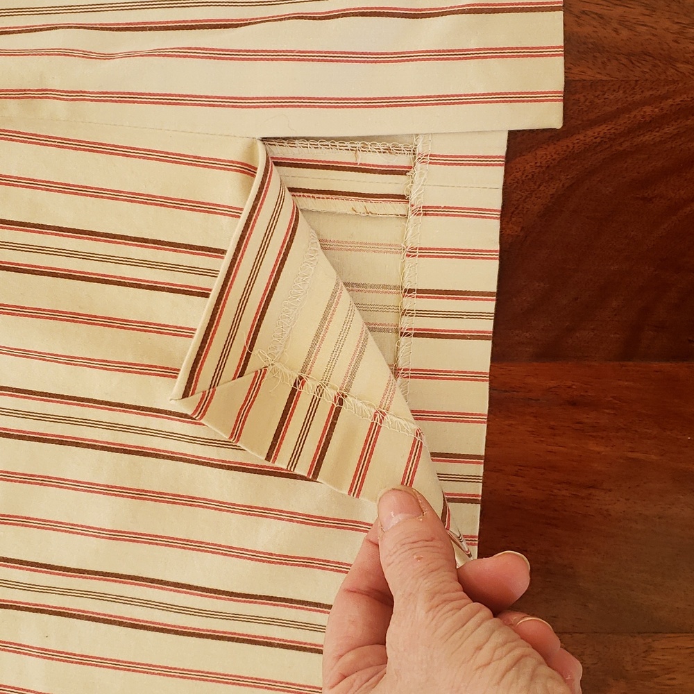 Vintage THE LIMITED Striped Cotton Skirt | Cream Coral Orange Brown | SIZE 6 - Picture 9 of 11
